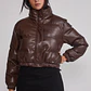 Parka Mujer Ecocuero Café Sioux - Miniatura 1