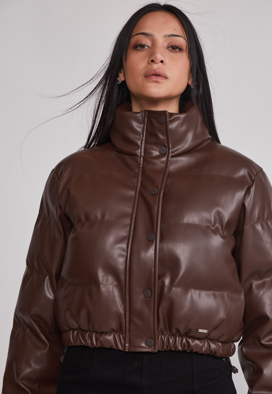 Parka Mujer Ecocuero Café Sioux 4