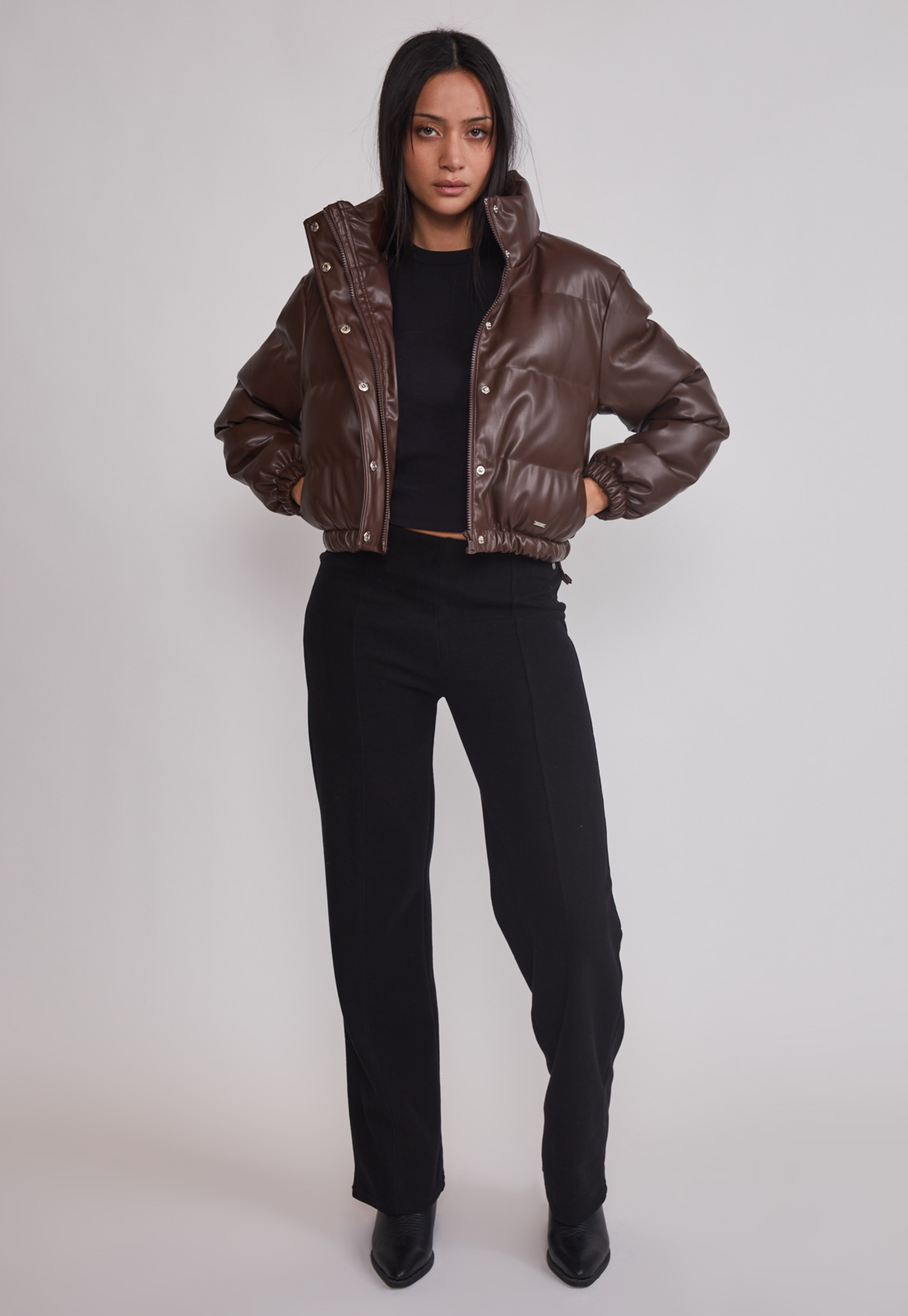 Parka Mujer Ecocuero Café Sioux 2