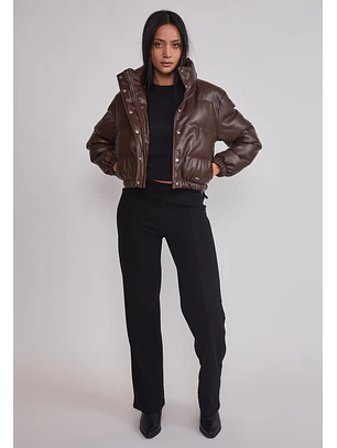 Parka Mujer Ecocuero Café Sioux