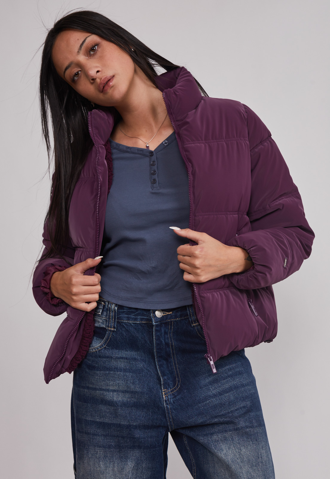 Parka Mujer Efecto Peachy Morado Sioux 4