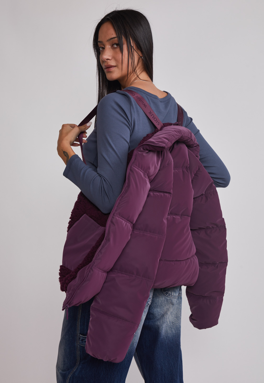 Parka Mujer Efecto Peachy Morado Sioux 5