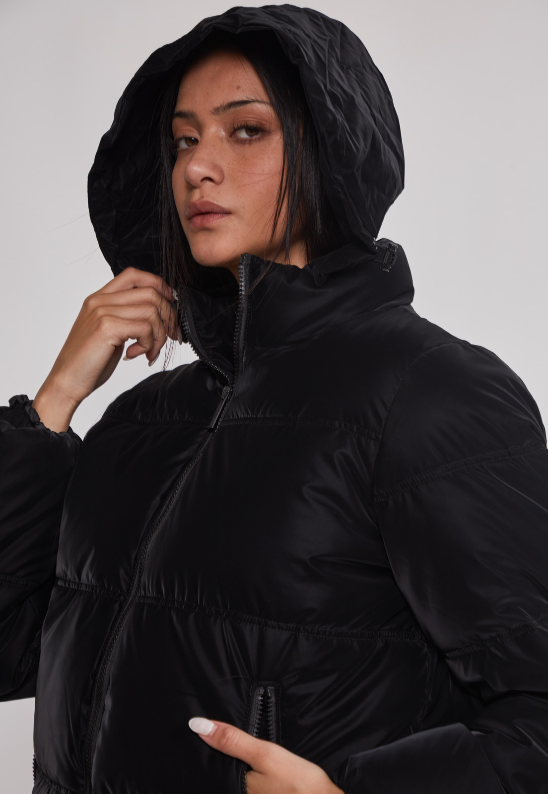 Parka Mujer Efecto Peachy Negro Sioux 5
