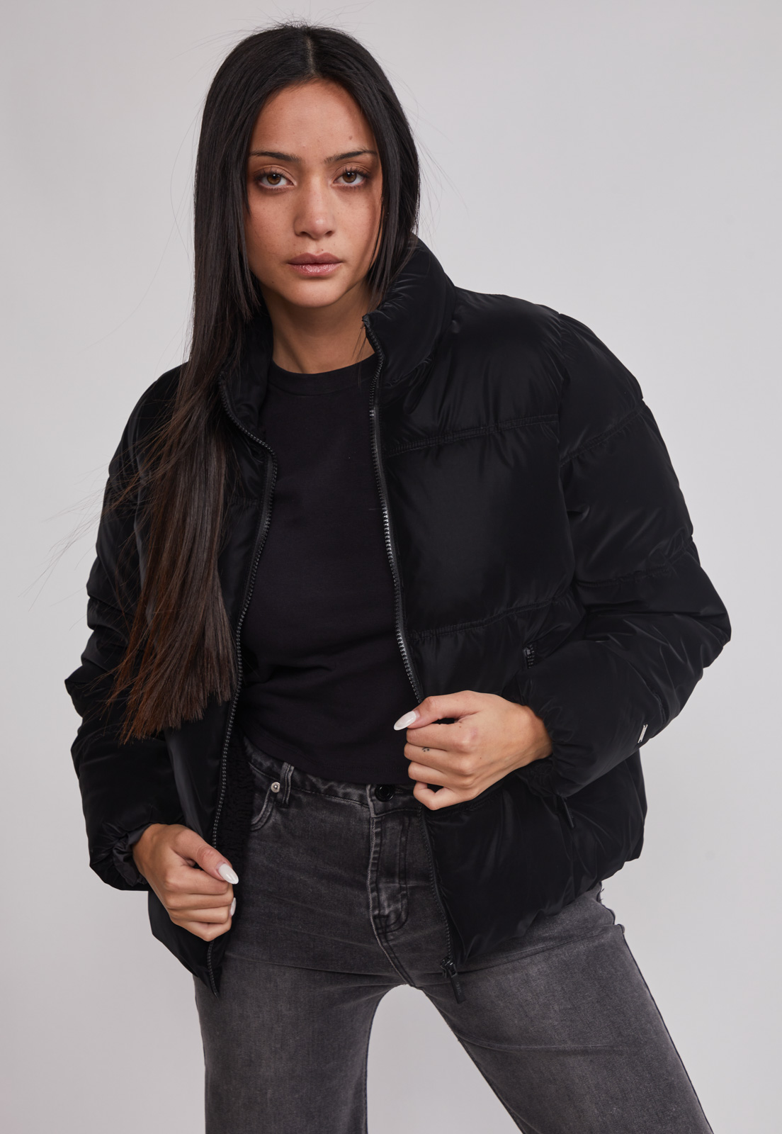Parka Mujer Efecto Peachy Negro Sioux 4