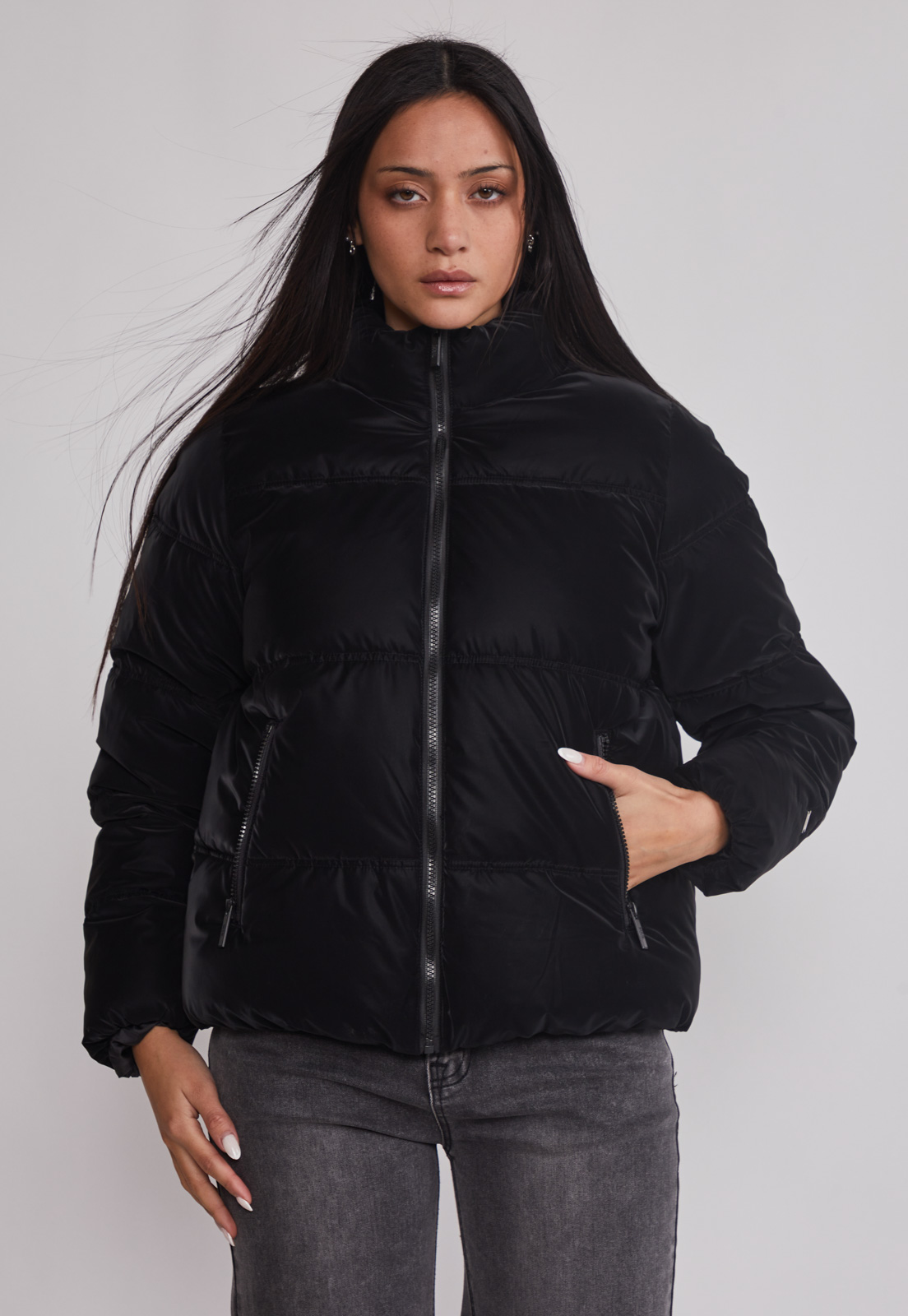 Parka Mujer Efecto Peachy Negro Sioux 1