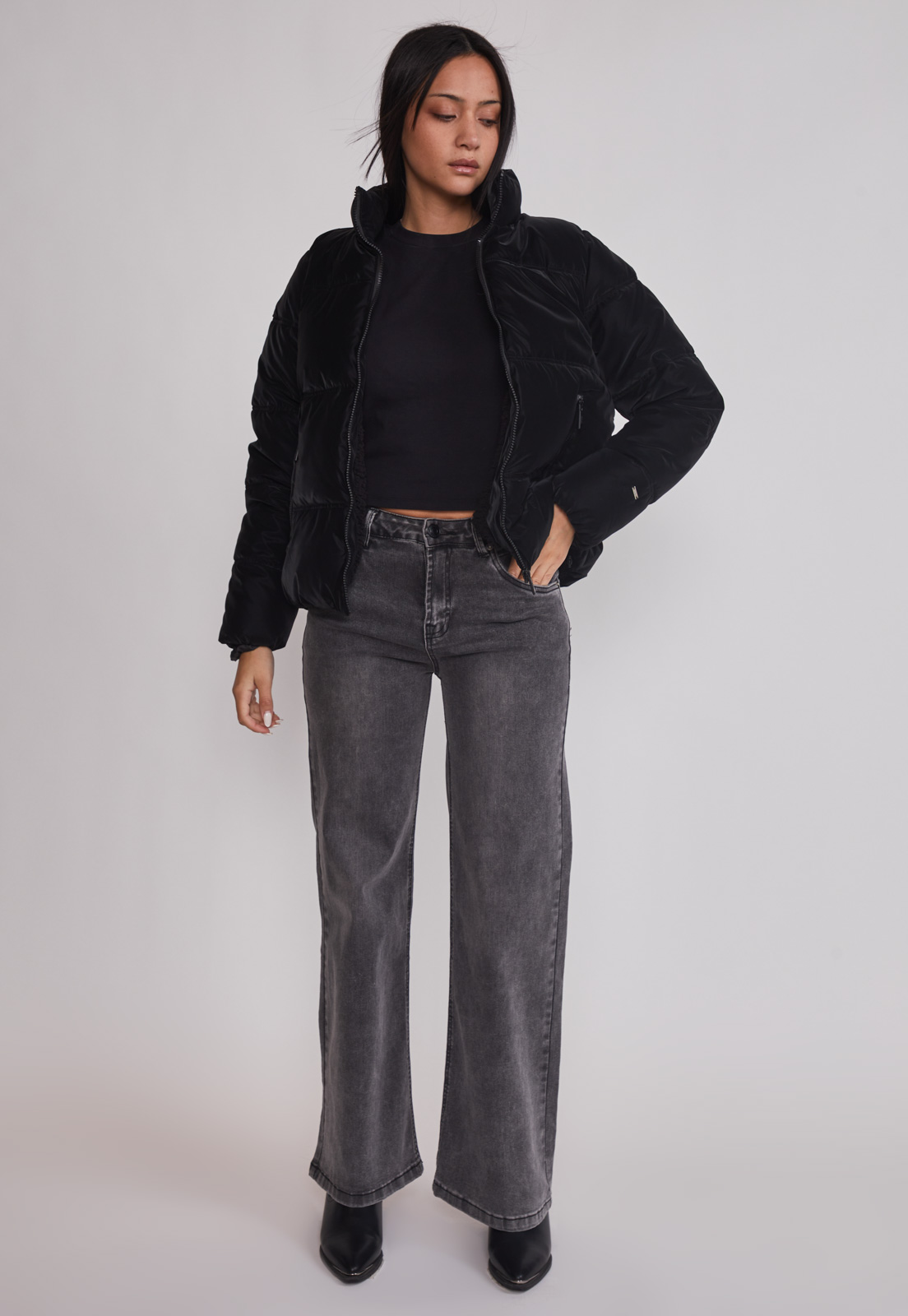 Parka Mujer Efecto Peachy Negro Sioux 2