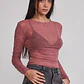 Polera Mujer Encaje Folk Rosado Sioux - Miniatura 1