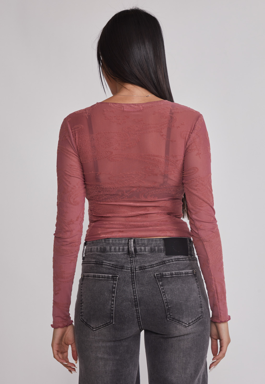 Polera Mujer Encaje Folk Rosado Sioux 3