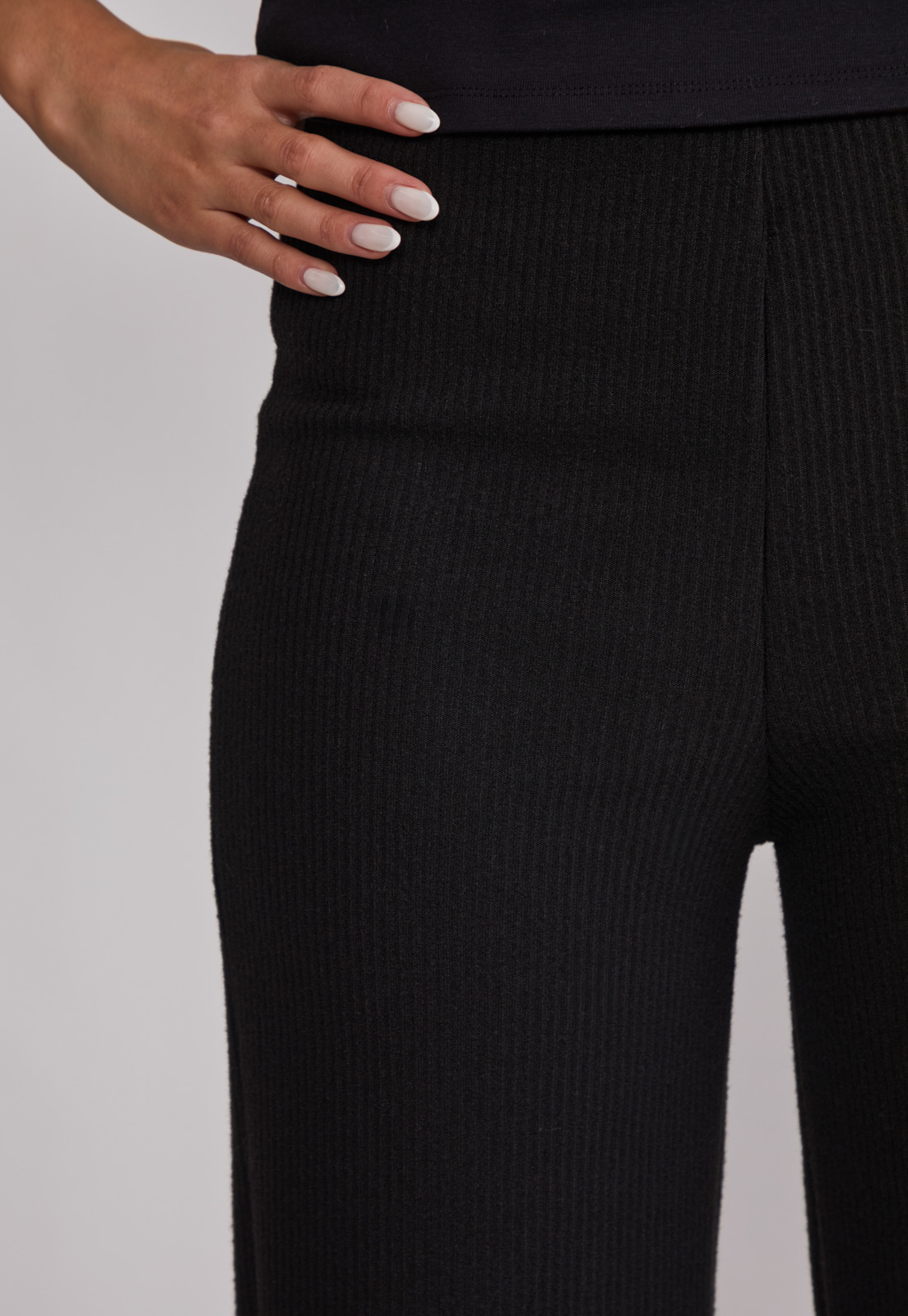 Pantalón Mujer Tejido Melange Negro Sioux 4