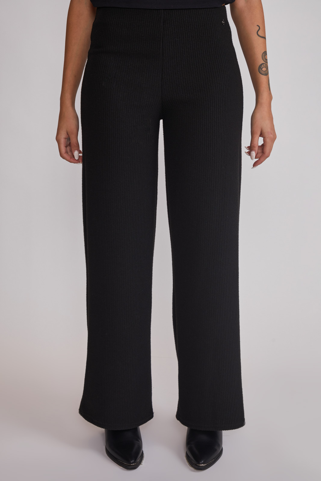 Pantalón Mujer Tejido Melange Negro Sioux 2