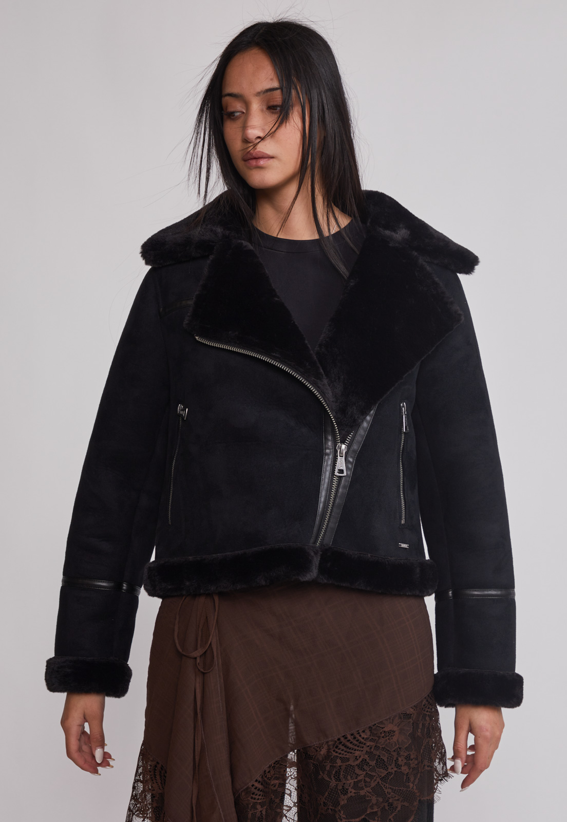 Chaqueta Mujer Aviadora Piel Negro Sioux 1