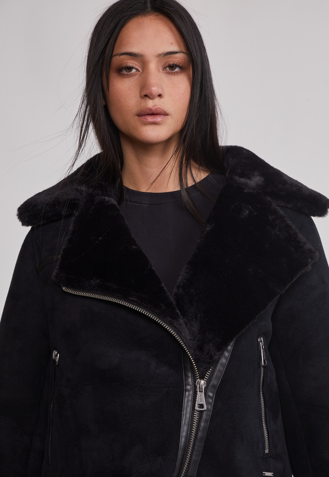 Chaqueta Mujer Aviadora Piel Negro Sioux 5