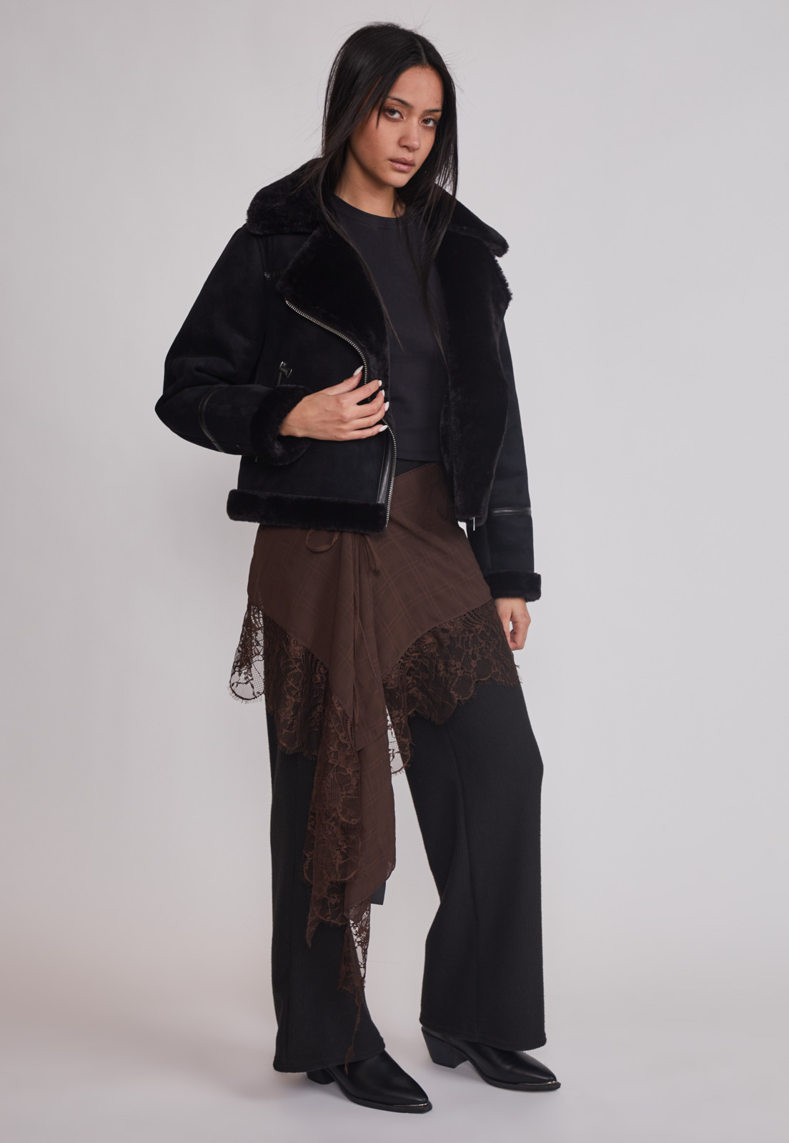 Chaqueta Mujer Aviadora Piel Negro Sioux 2
