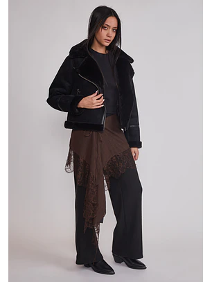 Chaqueta Mujer Aviadora Piel Negro Sioux