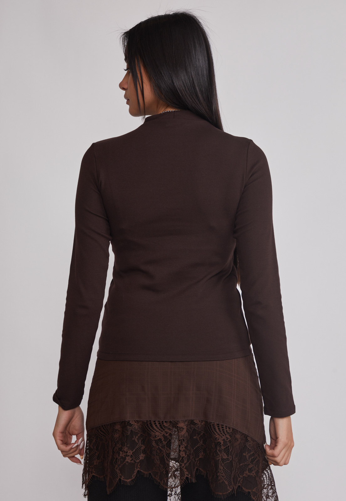 Polera Mujer Elasticada Café Sioux 3