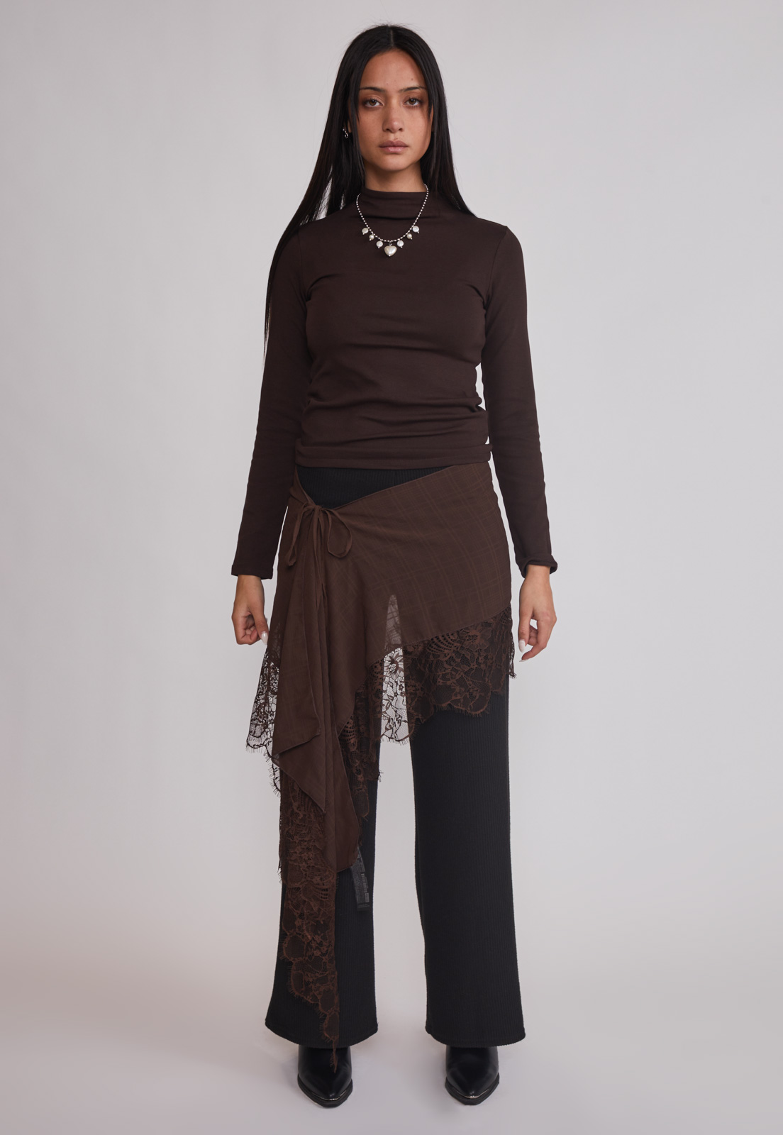 Polera Mujer Elasticada Café Sioux 2