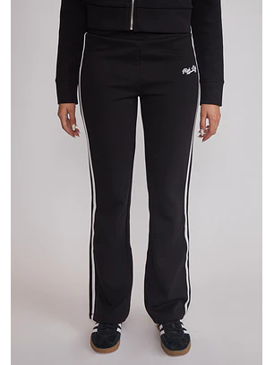Pantalón Buzo Mujer Flare Banda Lateral Negro Sioux