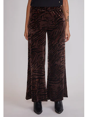 Pantalón Mujer Wide Leg Plush Café Sioux