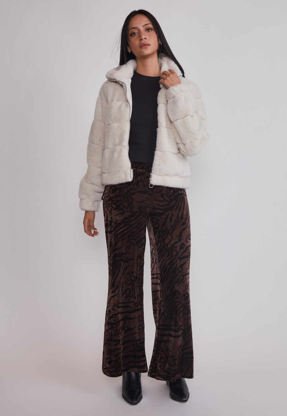 Pantalón Mujer Wide Leg Plush Café Sioux 2