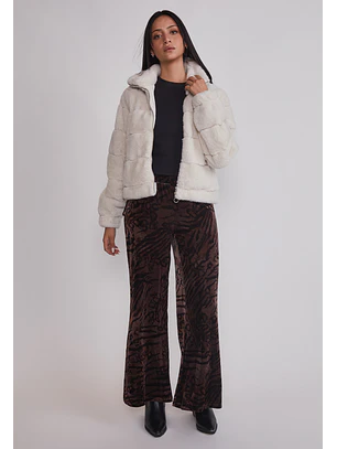 Pantalón Mujer Wide Leg Plush Café Sioux