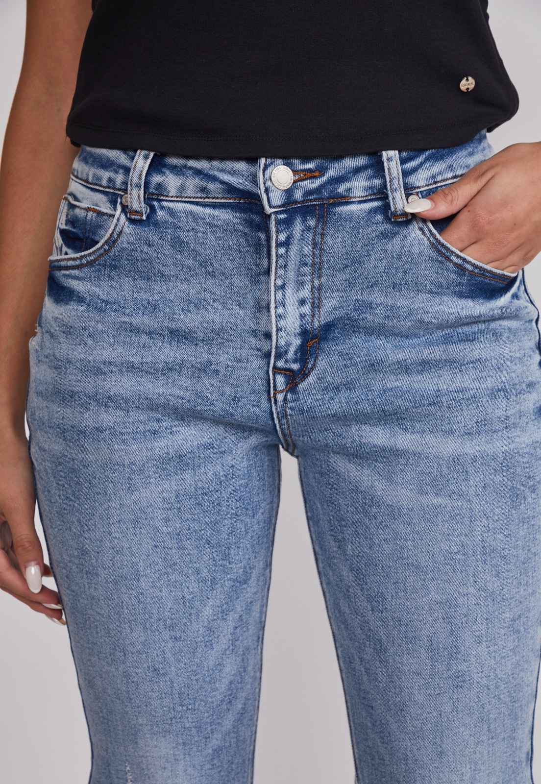 Jeans Mujer Celeste Flare Celeste Sioux 4