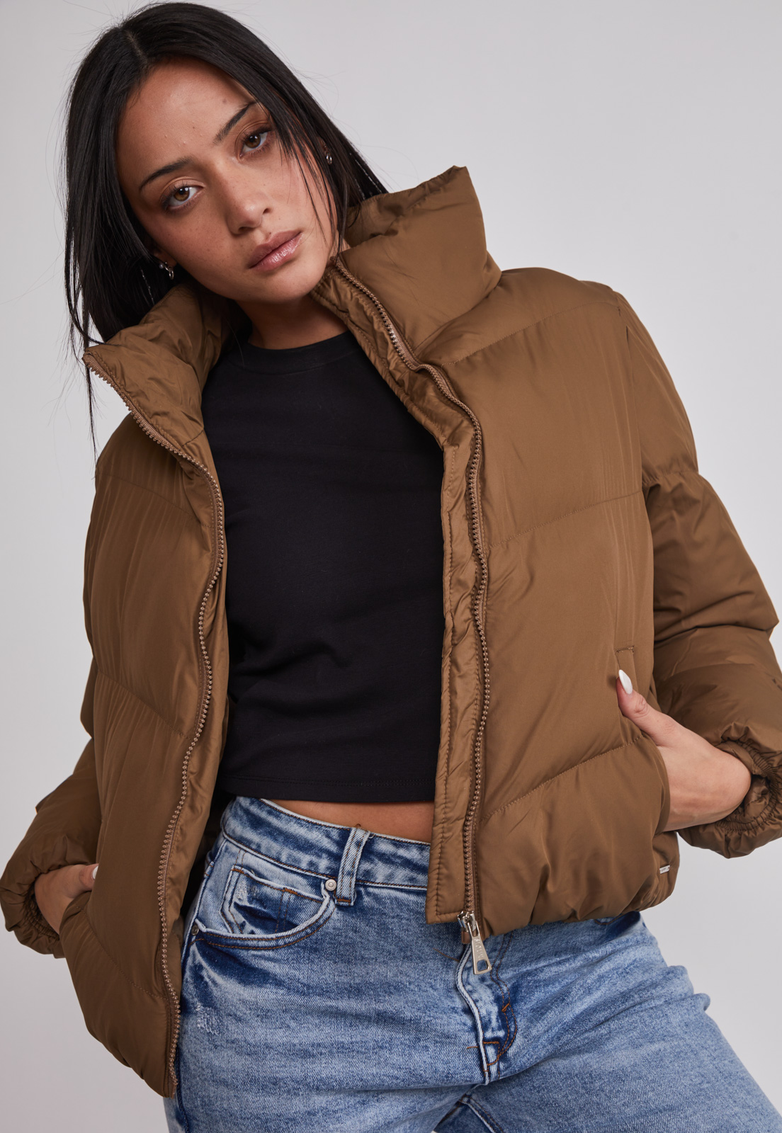 Parka Mujer Basic Puffa Verde Sioux 4