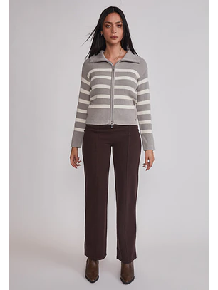 Pantalón Mujer Tejido Wide Café Sioux