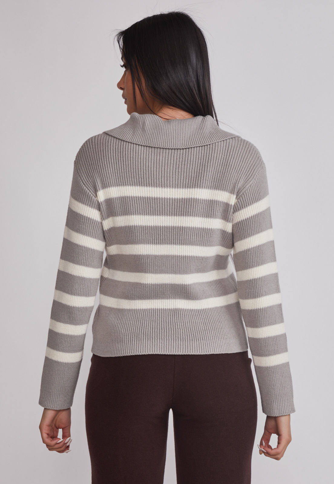 Sweater Mujer Doble Zipper Gris Sioux 3