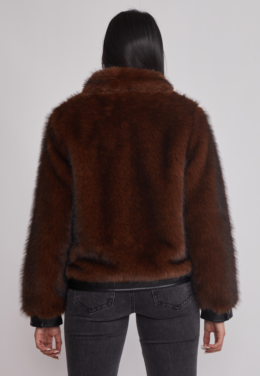 Chaqueta Mujer Detalles Ecocuero Café Sioux 3
