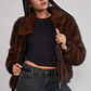 Chaqueta Mujer Detalles Ecocuero Café Sioux - Miniatura 5