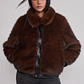 Chaqueta Mujer Detalles Ecocuero Café Sioux - Miniatura 1