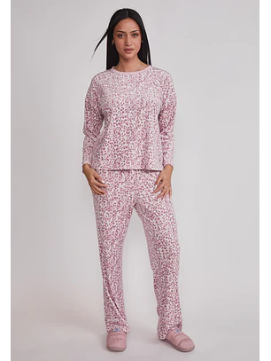 Pijama Mujer Animal Print Rosado Sioux