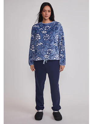 Pijama Peludo Mujer Azul Sioux