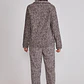 Pijama Polar Camisero Mujer Café Sioux - Miniatura 3