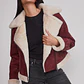 Chaqueta Mujer Aviadora Piel Burdeo Sioux - Miniatura 4