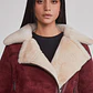 Chaqueta Mujer Aviadora Piel Burdeo Sioux - Miniatura 5