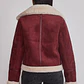 Chaqueta Mujer Aviadora Piel Burdeo Sioux - Miniatura 3