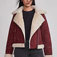 Chaqueta Mujer Aviadora Piel Burdeo Sioux - Miniatura 1