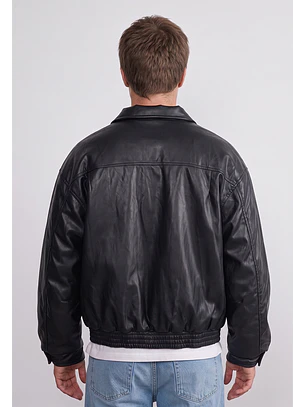 Chaqueta Hombre Efecto Piel Negro Sioux