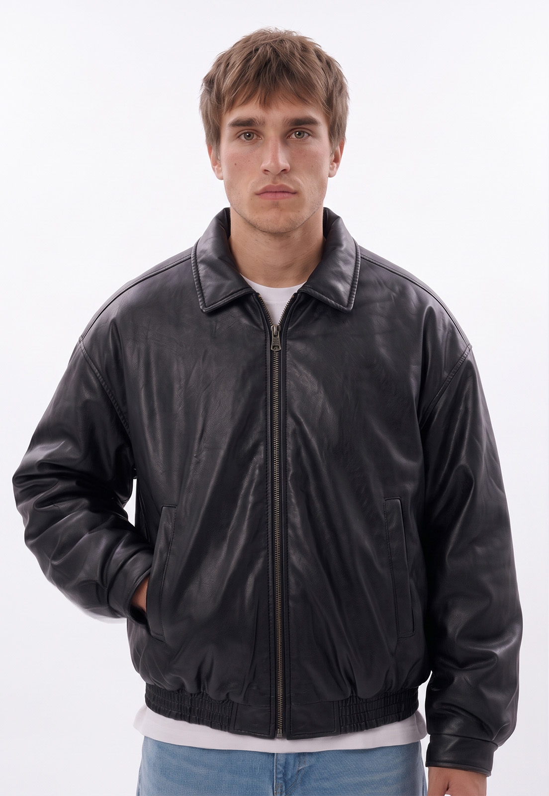 Chaqueta Hombre Efecto Piel Negro Sioux 1