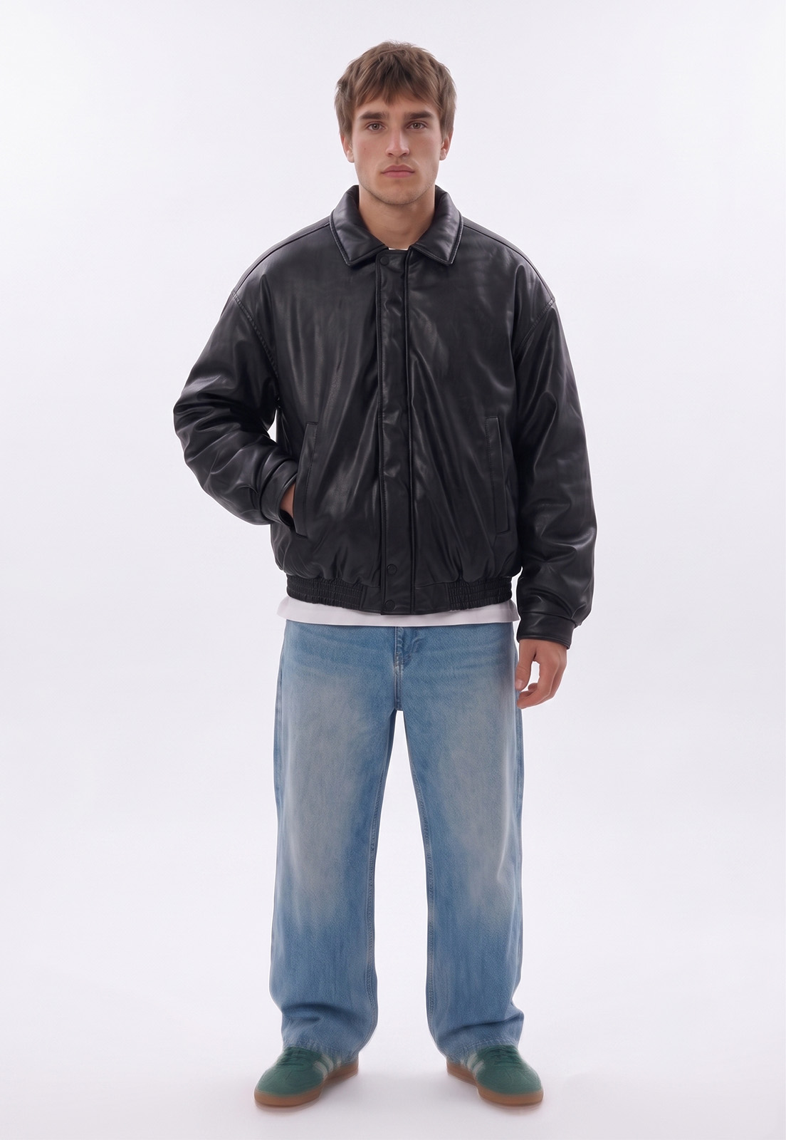 Chaqueta Hombre Efecto Piel Negro Sioux 3