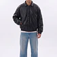 Chaqueta Hombre Efecto Piel Negro Sioux - Miniatura 3