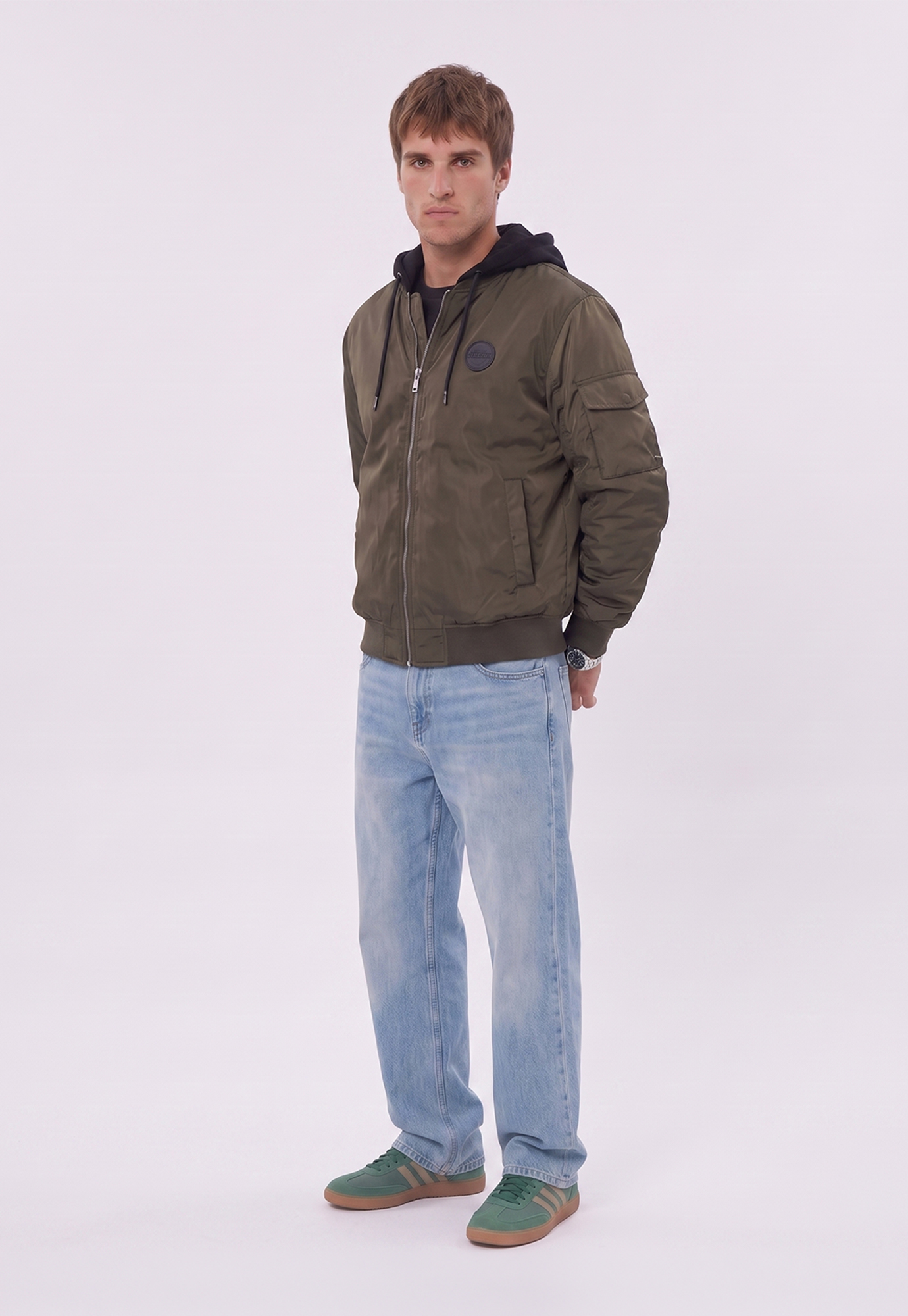 Chaqueta Hombre Acolchada Con Gorro Verde Sioux 2