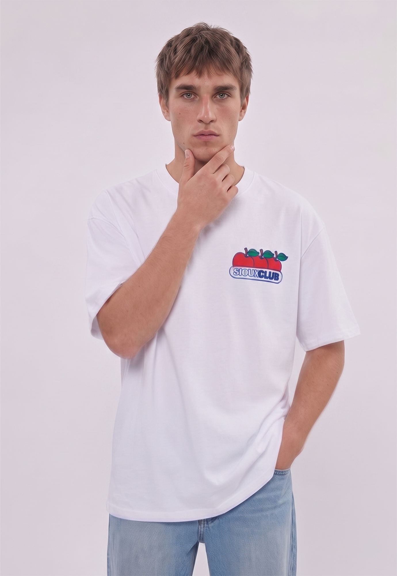 Polera Hombre Manzana Blanco Sioux 1