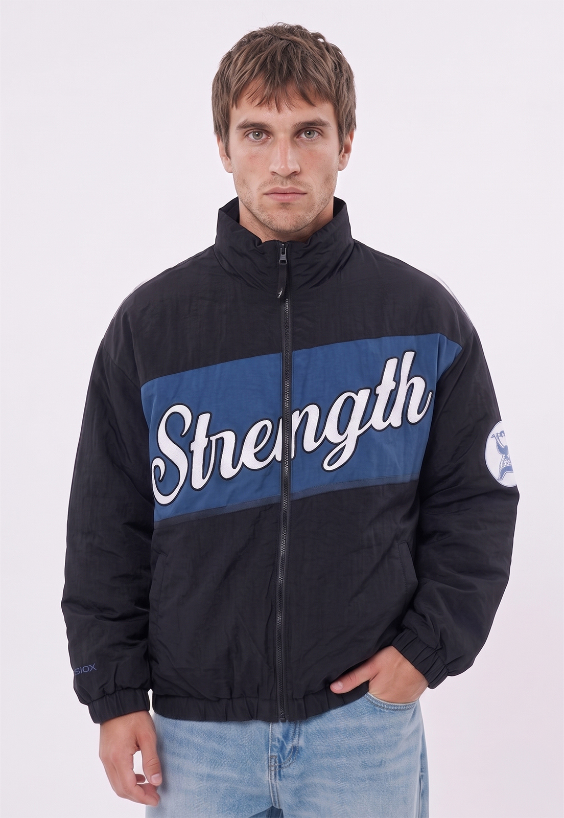 Chaqueta Hombre Acolchada College Negro Sioux 1