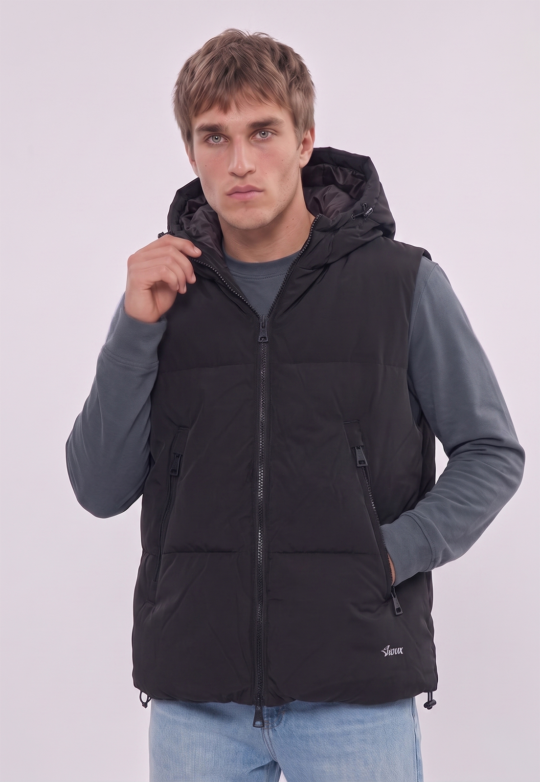 Parka Hombre Sin Mangas Negro Sioux 1