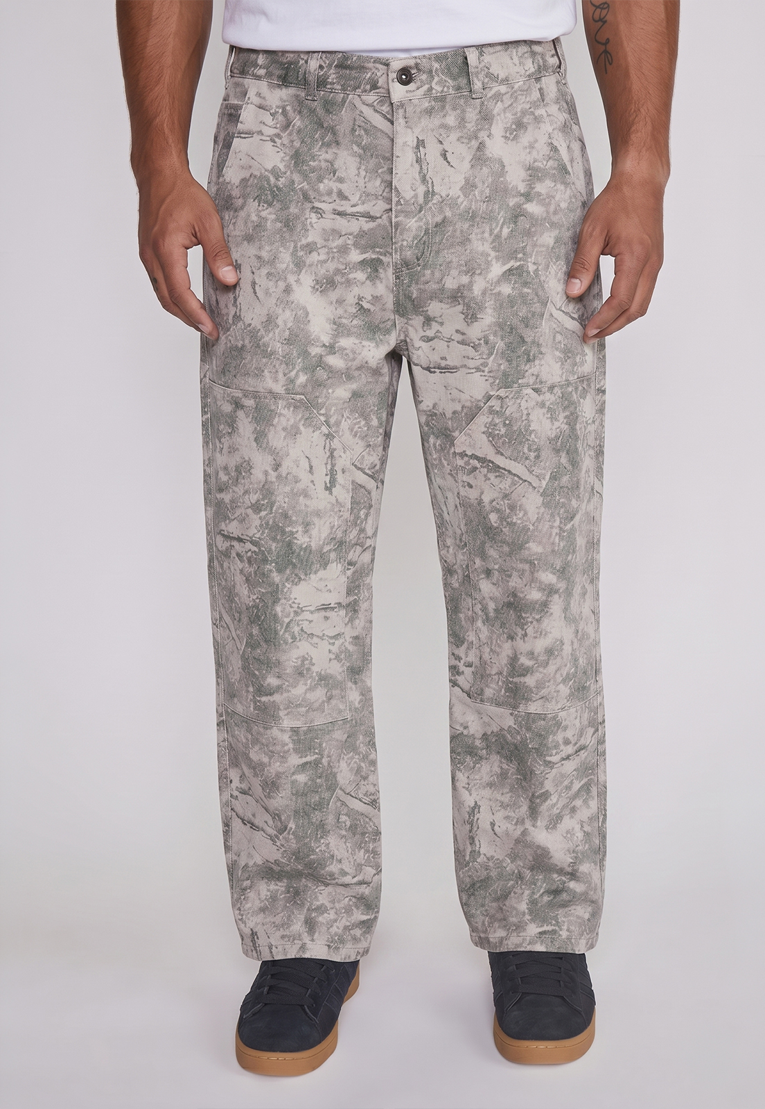 Pantalón Hombre Carpintero Camuflado Blanco 1