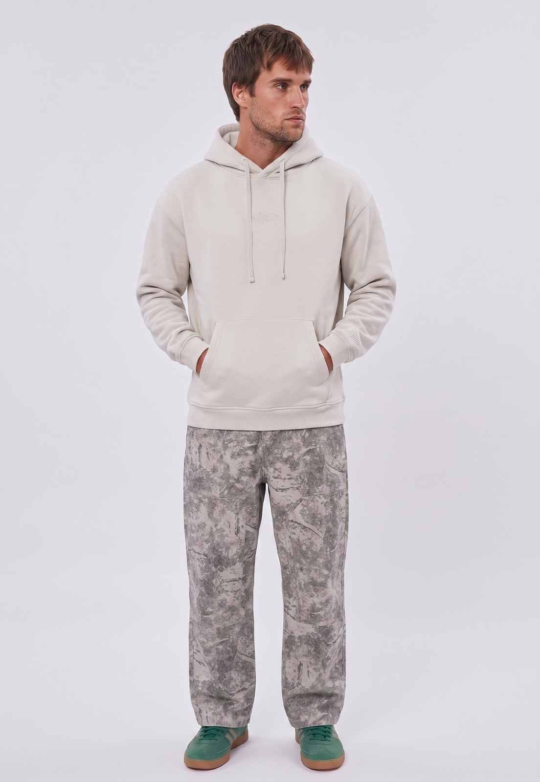 Pantalón Hombre Carpintero Camuflado Blanco 2