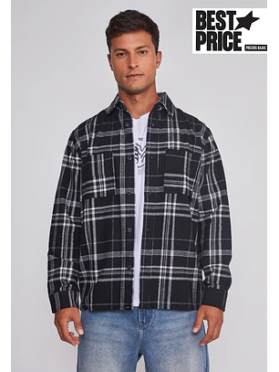 Sobrecamisa Hombre Escocesa Negro Sioux