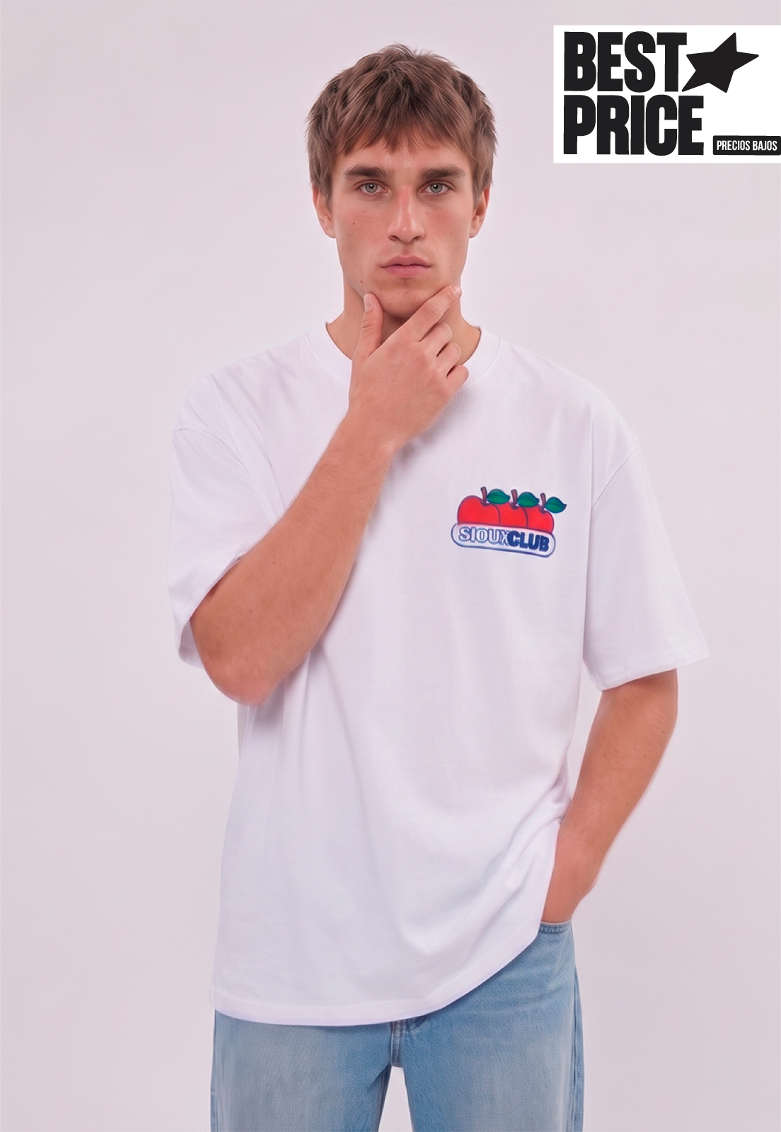 Polera Hombre Manzana Blanco Sioux 1